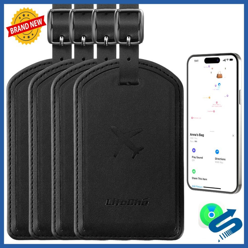 Luxury Leather Luggage Tags With Anti-Loss Tracker Travel Organizer Set